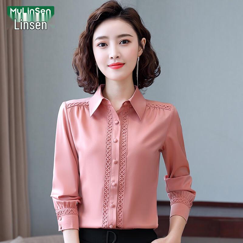 MULINSEN Women s Chiffon Long-Sleeve Blouse M