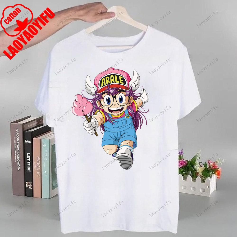 Arale T-shirts Women Graphic Japanese Manga Tshirt Breathable Camisetas Fashionable and Casual Cotton Short Sleeved Round Neck