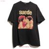 Camiseta de Banda de Cuero Gamuza Londres Color Negro Reimpresa Fan An52343 Vintage Transpirable Streetwear Gráfica Cómoda Suave