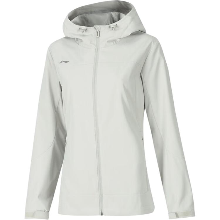 

Li Ning Однотонный кардиган-ветровка с капюшоном на молнии, женская верхняя одежда, антарктический серый AFDSC16-2 S