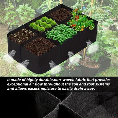1 Paquet de Carré Potager, Sacs de Culture pour Plantes de 128 Gallons à 6 Compartiments, Pot de Culture Respirant sur Pieds Pour Cultiver des Légumes Pommes de Terre Fleurs
