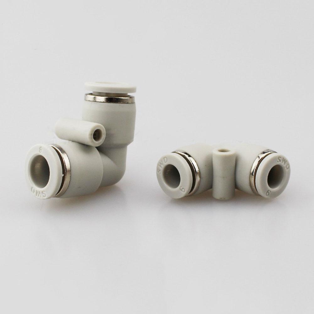 Fit 3 4 6 8 10 12 14 16mm Tube Reducer 90 Degree Elbow Plastic Pneumatic Air Pipe Fitting Fittings Push In Connector Coupler