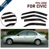 Window Visor for Honda Civic 1996-2000 Sedan 5-doors | 4pcs Rain Guard Wind Deflector | Car Weather Shield Accessory