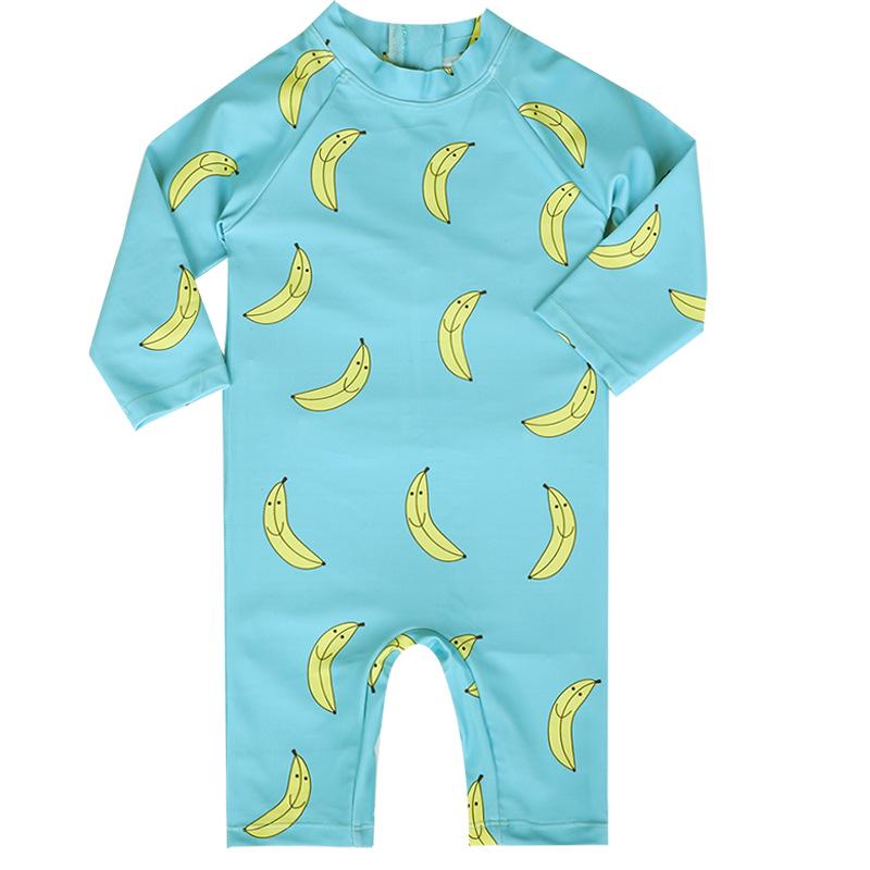 Kids' Cute Quick-Dry One-Piece Swimsuit: Long Sleeve, Sun Protection for Boys, Girls, Infants & Toddlers