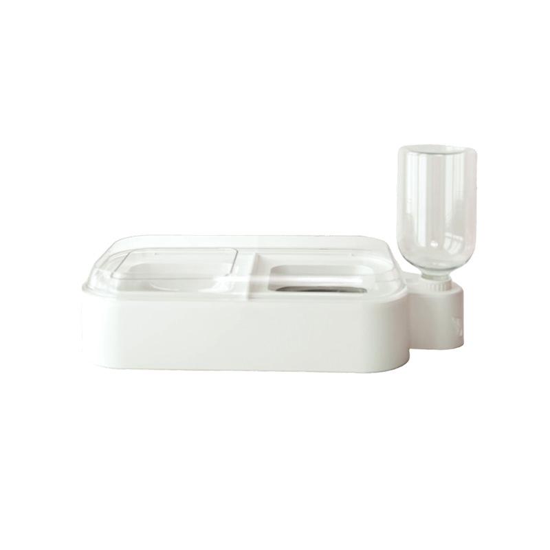 Dual Pet Food Water Bowl Integrated Feeder Waterer Anti Spill Neck Protection Elevated Feeding Dish For Cats Small Medium Dogs