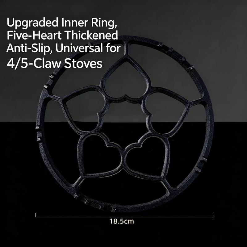 Universal Cast Iron Heart Shaped Non Slip Gas Stove Stand Small Durable Affordable Kitchen Support