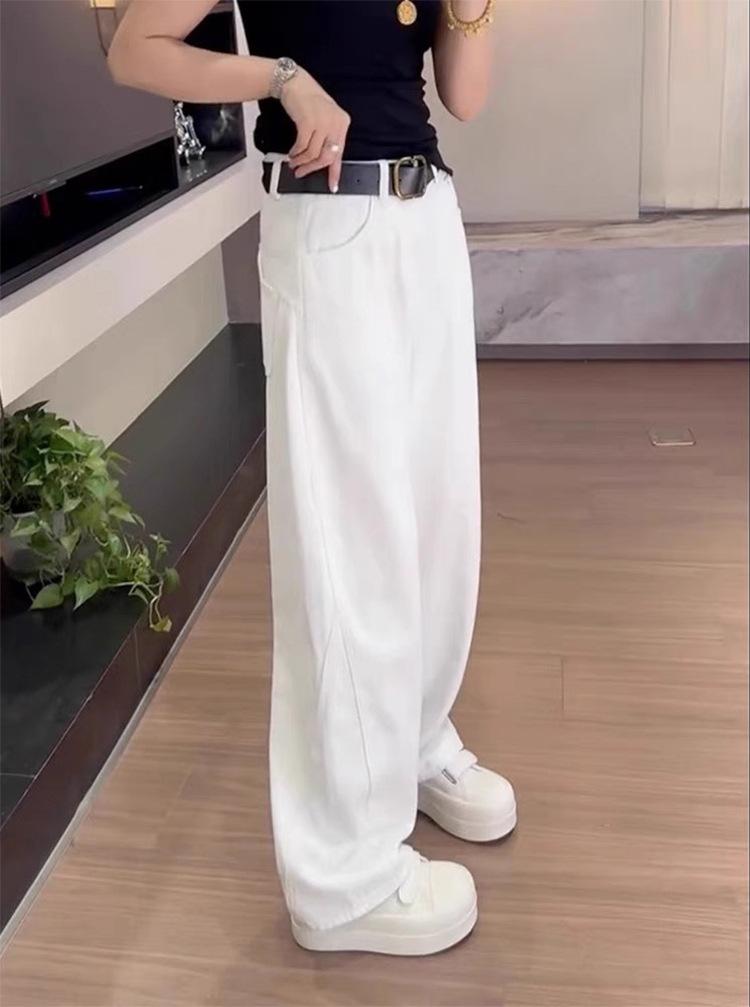 

Trendy Women s Purple Wide-leg Pants Plus Size High-rise Leg-lengthening Denim Pants, Casual Jeans for Daily Wear & Urban Styling 4XL