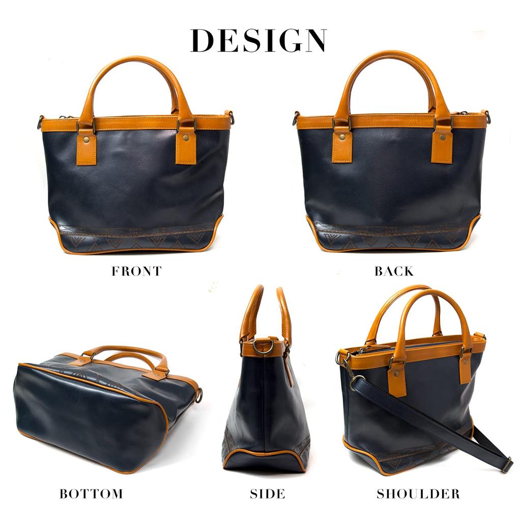 Antyczna Gładka Skóra Mini Torba Tote Torebka Torba na Ramię Prezent Wyprodukowano w Japonii Torba Skórzane Etui Atrakcyjna Torba [Indy] Męska (czarny)