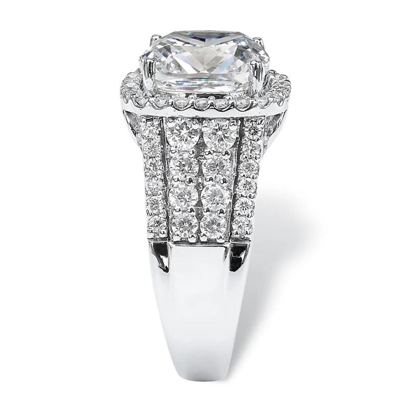 Huitan Elegante Kissenförmige Zirkonia-Ringe für Damen Klassische Hochzeitsaccessoires Farbe Luxus Damen Verlobungsschmuck