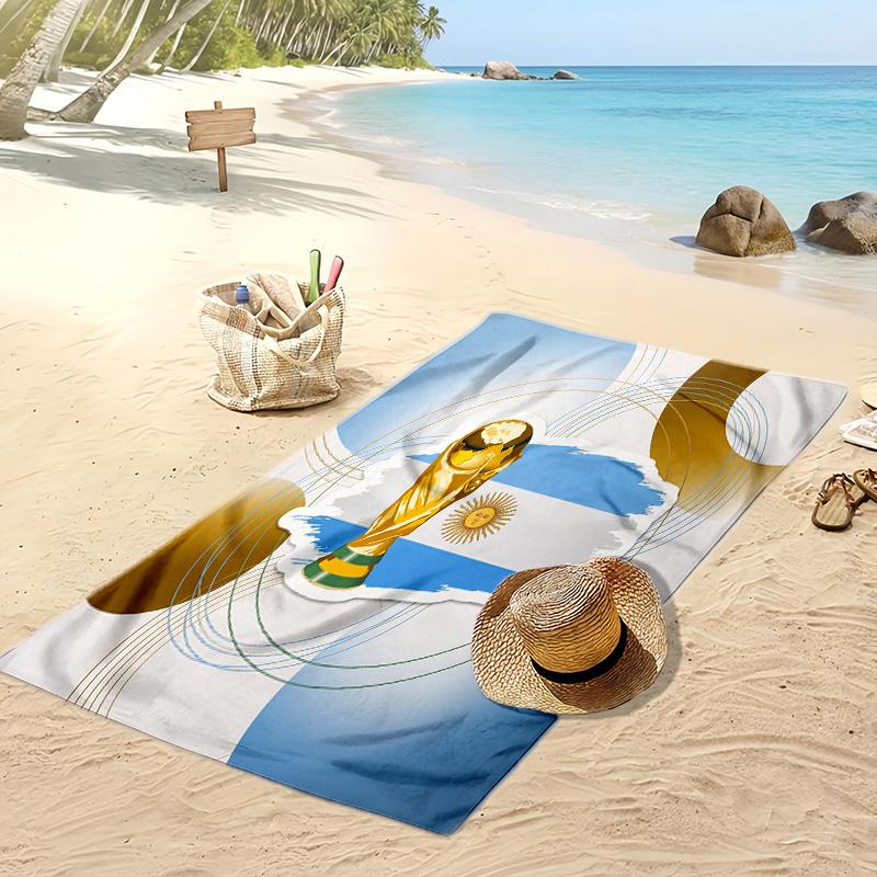 Argentinien Fußball Druck Strandtuch Schnelltrocknend Super Saugfähig Weich Badetuch zum Schwimmen Strand Reisen Fan Souvenir Geschenk