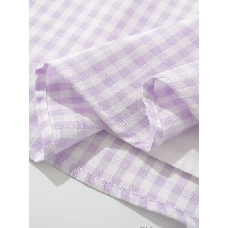 Kaslead New Arrival Women's Clothing Fashion Style Fashion Casual Simple Gingham Three-Color Short Sling Dress