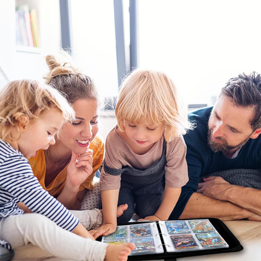 Sammelkartenmappe Kartenordner Kartenordner mit 4 Fächern für 400 Karten Beliebt zum Aufbewahren von Sammelkarten und Kartenspielen Geschenk Geburtstag/Neu