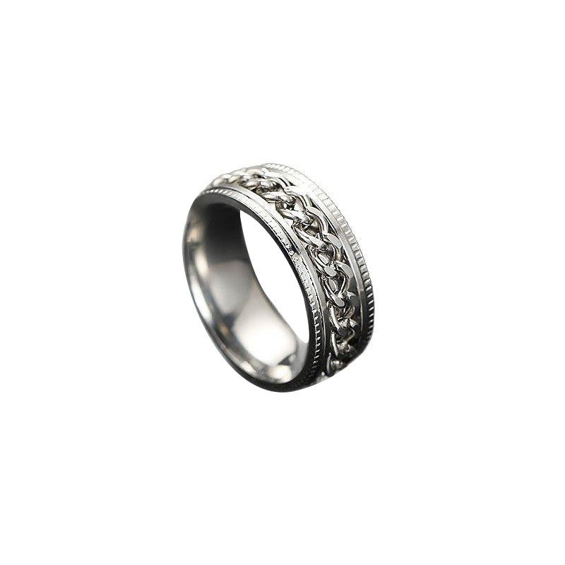 Anello in Acciaio di Titanio alla Moda Semplice Liscio Anelli per Coppia Personalità Stile ins Set di Anelli in Acciaio Inossidabile