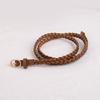 New Women's Simple and Versatile Braided Round Buckle Belt Pp Grass Woven Brown Belt Natural Style Casual Women's Belt