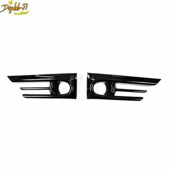Black Front Fog Light Bumper Lamp Cover Trim Fit For Honda CR-V CRV -