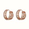 Geometric Pattern Sparkling Hoop Earrings for Women Elegant Hollow Out Round Earrings Fashion Daily Party Jewelry