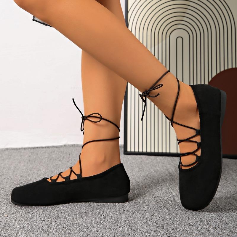 Low Heel Spring/Summer New Cross Strap Shallow Single Shoes Women's Flat Casual Single Shoes Women