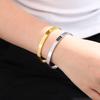 Hot Selling Women's Simple Widened Glossy Fashionable Open Buckle Stainless Steel Bracelet, Vacuum Plated Non Fading