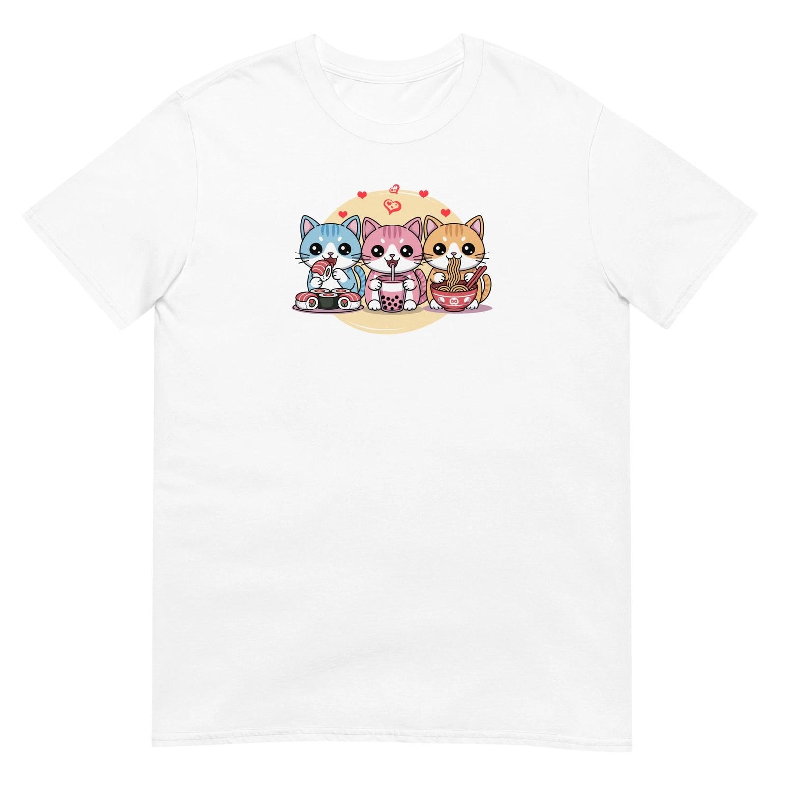 Cat Tshirt Funny Tee Sushi Lover Pet T-Shirt Unisex Design L