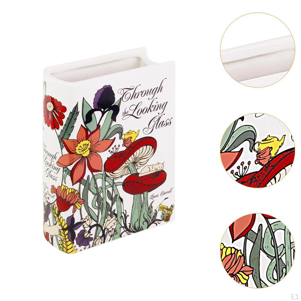 Ceramiczny Wazon na Kwiaty Doniczka Design Książki Aranżacja Kwiatowa do Przedpokoju Świąteczna