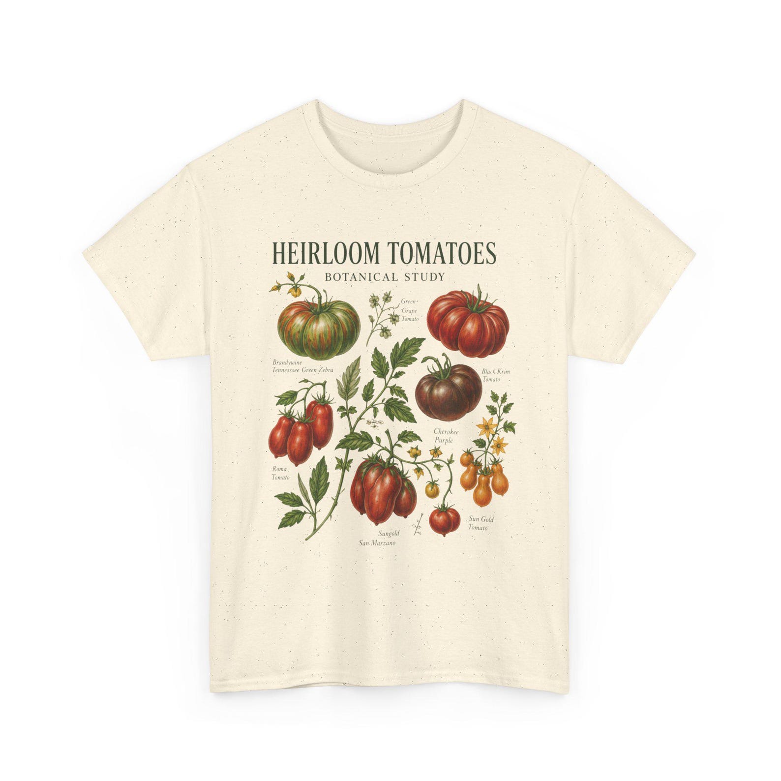 Heirloom Tomatoes Botanical Study T Shirt Vintage Garden Plant Graphic Tee 2XL