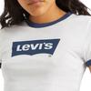 Levis SS22 Letter Logo Printed Crew Neck Short Sleeve T-Shirt Women Tops White A3523-0005