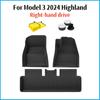 New TPE Floor Mat For Tesla Model 3 Highland 2025 Floor Carpet Protective Pad Waterproof TPE Front Rear Trunk Mat Floor Liners