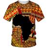 Summer Loose Plus Size T-shirt African Ethnic Style Trend 3D Printed Short Sleeved Men's Fashionable Short Sleeved T-shirt European and American
