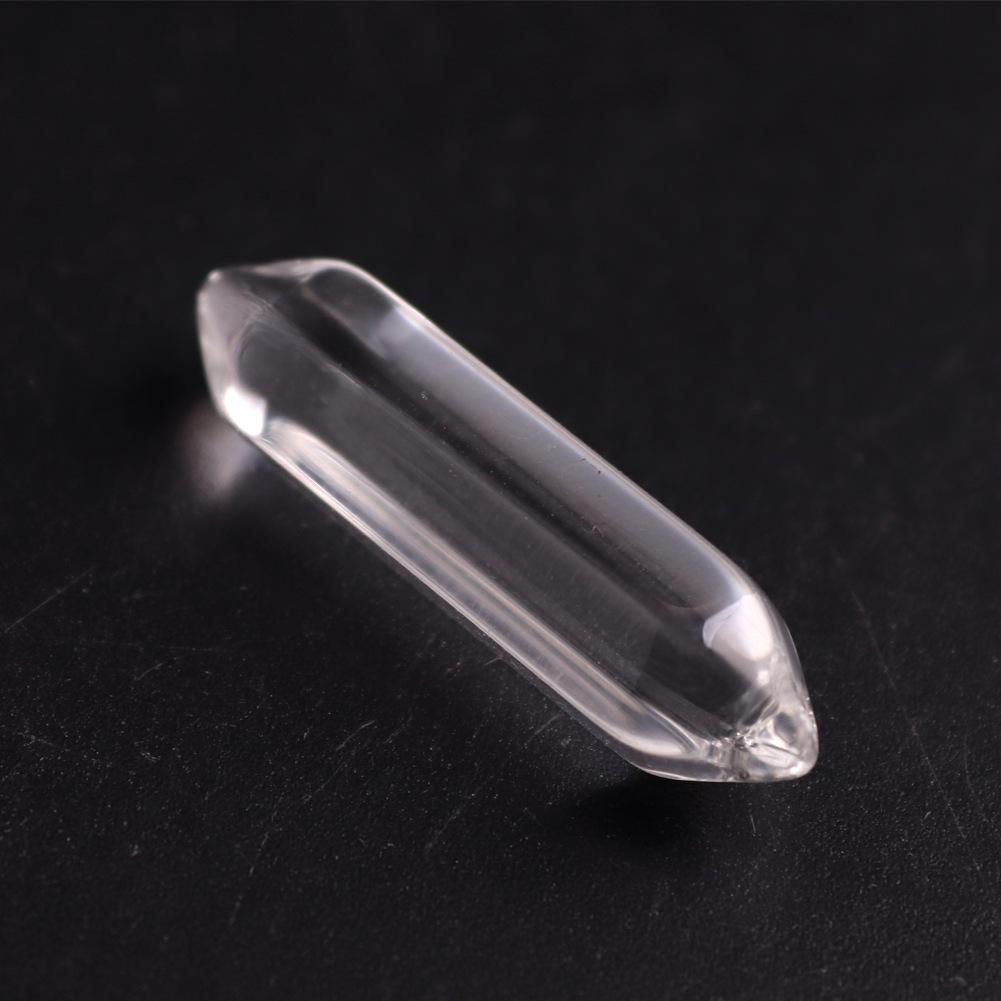 32x8mm Natural Stone Crystal Double Pointed Hexagonal Column Pendant Necklace