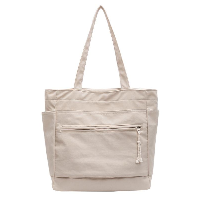 New Large-capacity Business Commuting Fashion New Large-capacity Soft Surface Solid Color Canvas Shoulder Bag
