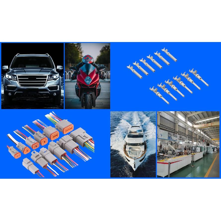 4 Pin DT Series Wire Connector Kit Sealed Male and Female Auto Waterproof Electrical Wire Connector Plug 16-22 AWG,Gray -48Pcs-4Sets