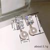 925 Sterling Silver Elegant Bright CZ Drop Earrings Pearl Female Trendy Delicate Ear Accessories Chic Wedding Bridal Jewelry