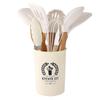 Solid wood handle silicone kitchen utensils 11-piece set, cooking kitchen tools spatula spoon 11-piece set