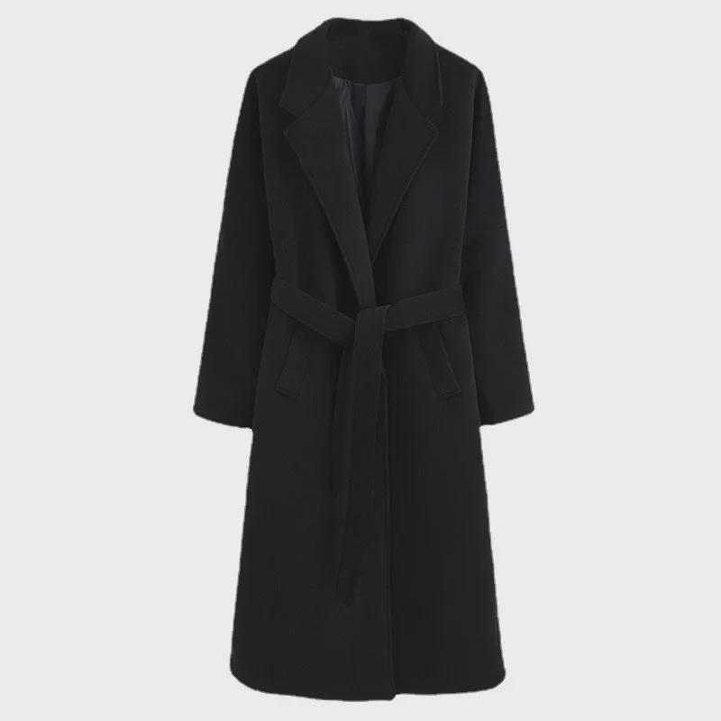 Japanese-Style Men's Knee-Length Woolen Windbreaker: Thick, Warm, Trendy, Loose-Fit Korean Version.