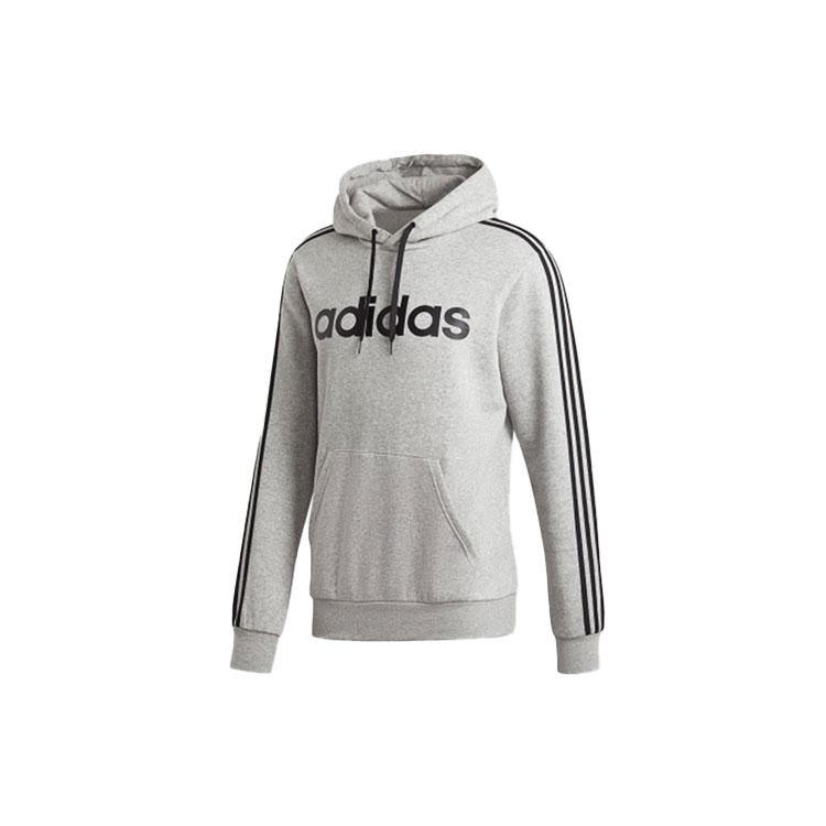Adidas Long Sleeve Warm Fleece-Lined Hoodie Men Tops Gray DU0495