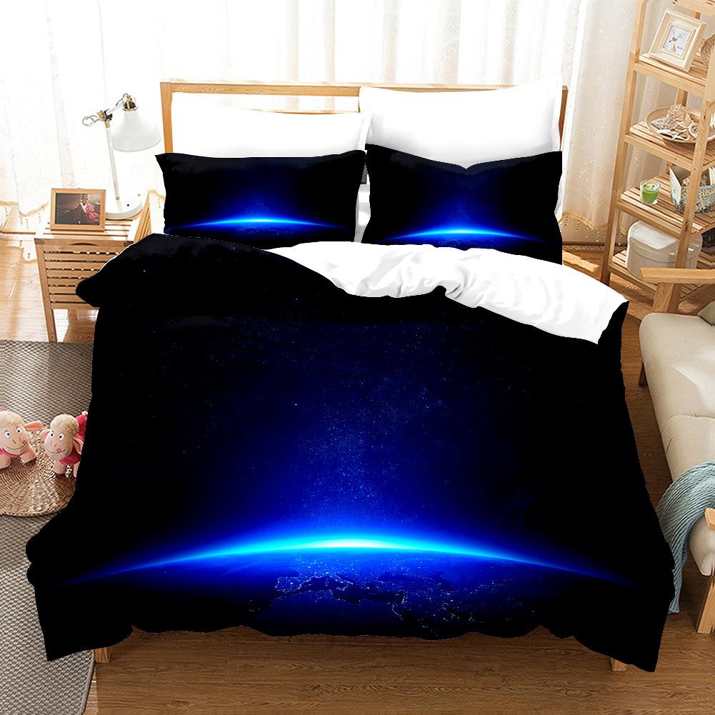 3D Digital, Planet, Space, Earth, Bedding Four-Piece Three-Piece Set Of Sheets