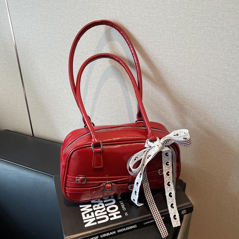 Bag Women's Foreign Style Boston Women's Bag 2025 Summer New Simple Women's Oblique Span Shoulder Bag Pillow Bag