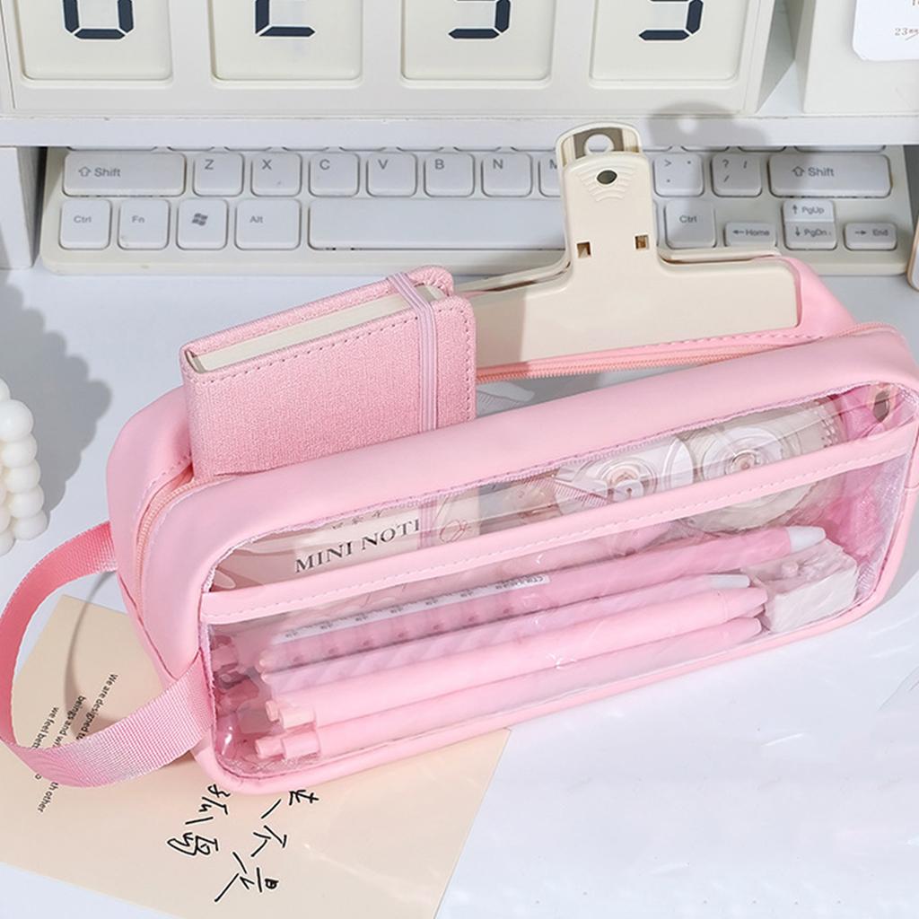 Transparent Pencil Case Big Capacity Clear Pencil Bag Stationery Organizer for Students School Supplies