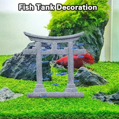 Dekorace do akvária Japonská šintoistická brána Torii Model Miniaturní dekorace akvária