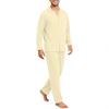 Men's Long Sleeve Button Down Pajama Set for Sleepwear Comfort