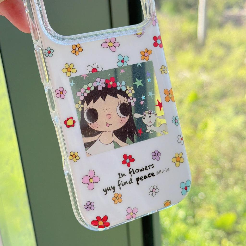 Anime Little Girl Flower iPhone 17 Pro Max Case - Anti-fall for Apple 16/15/14