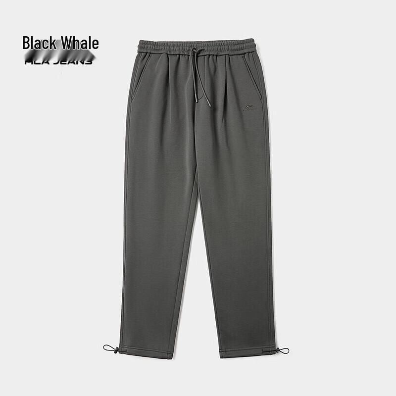 

HLA Black Whale Men s Fleece-Lined Drawstring Jogger Pants L