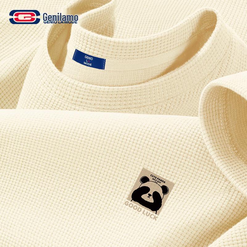 

GENIOLAMODE Men s Heavyweight Waffle Knit Short Sleeve T-Shirt M