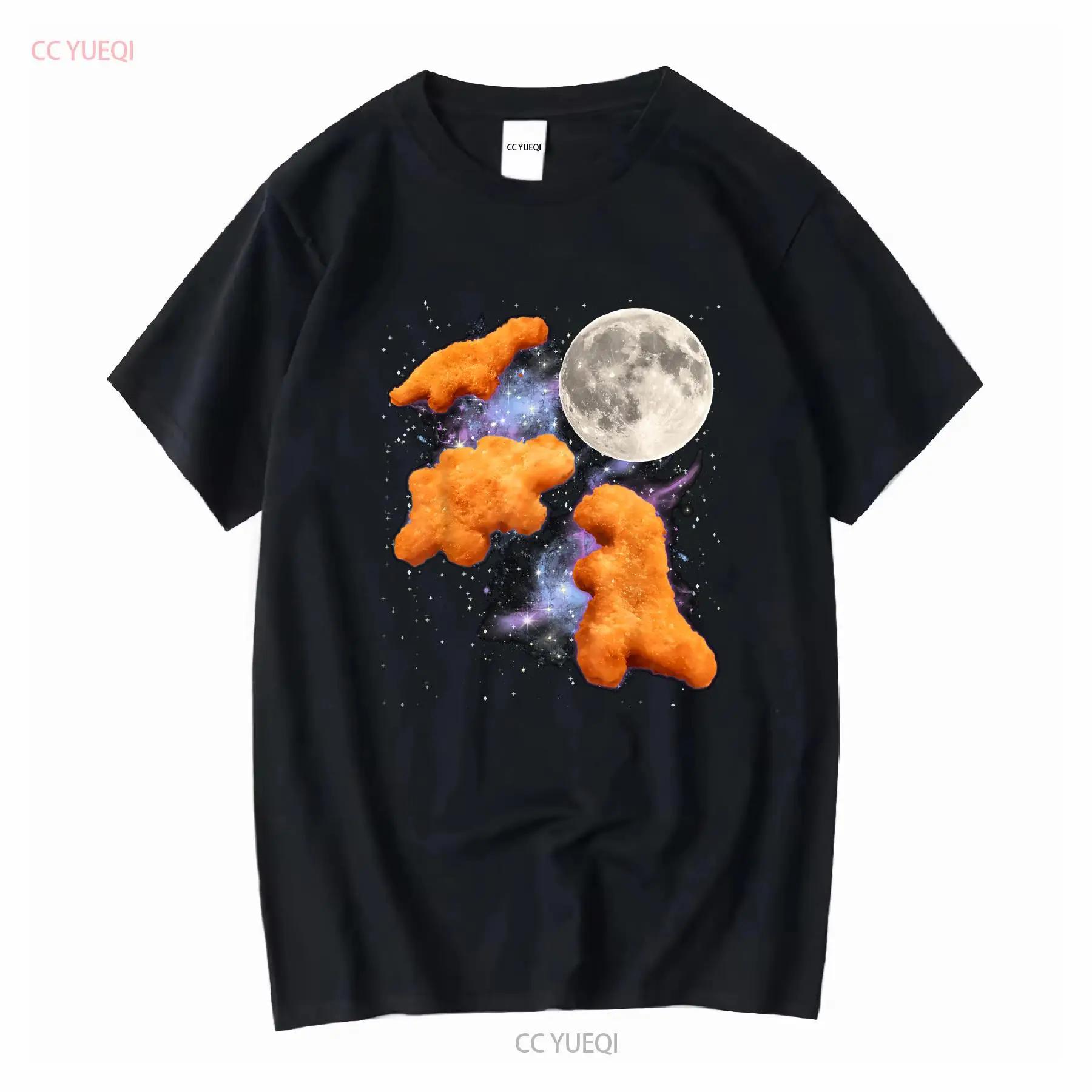 Three Chicken Nuggets Howl at Moon Funny Parody Dino Nugget T Shirt vintage Washed Soft Stylish Stretched Comfortable Casual S разноцветный