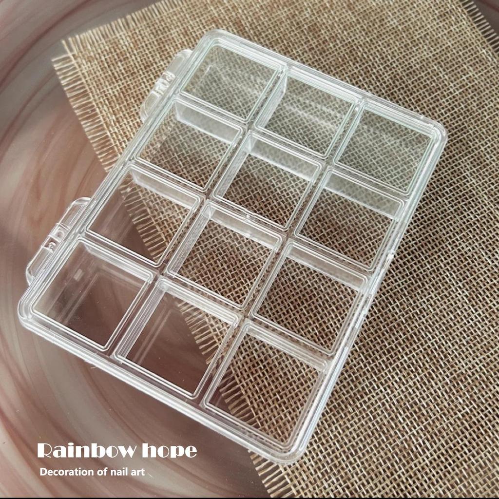 Macaron Pastel Non-Cross-Grid Small Nail Art Storage Box - Practical & Portable with Separate Compartments