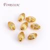 8mmX5mm 18K Gold Plated Oval Beads, Spacer beads, Striped Melon Bead For Jewelry Making Supplies Wholesale