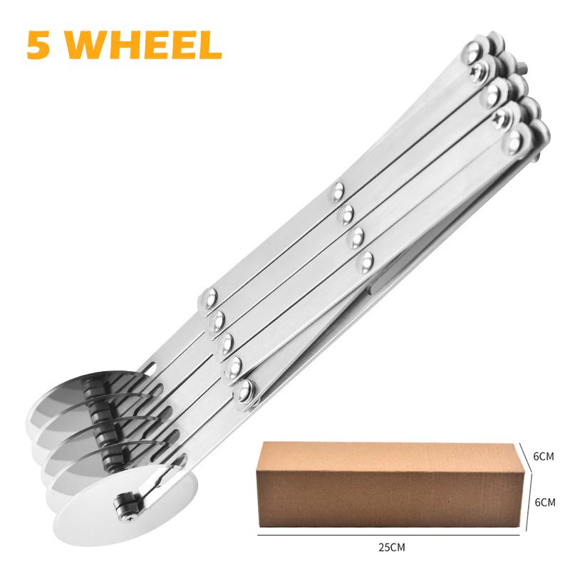 3/5/7 Wheel Cutter Dough Divider Knife Flexible Stainless Steel Roller Blade Pizza Pastry Peeler Stainless Steel Baking Pan Tool
