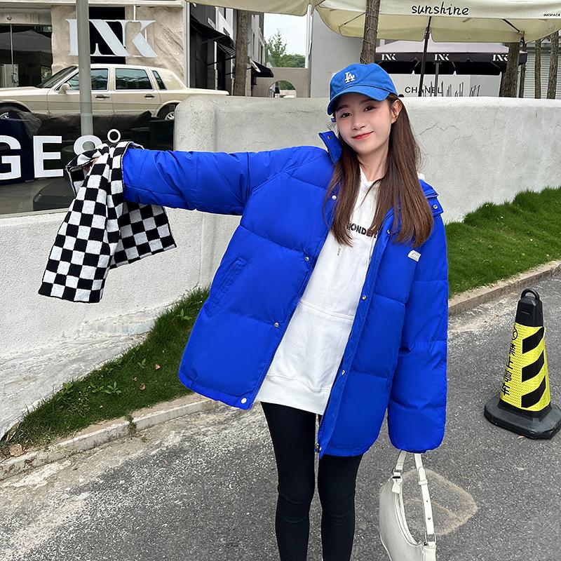 Women's Down Cotton-padded Winter Clothes, Loose Stand-up Collar Short Cotton-padded Clothes Thickened Students