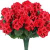 5-Head Design Artificial Geranium Flowers UV Resistant DIY Decoration Artificial Crabapple Blossom Silk Geraniums Flower