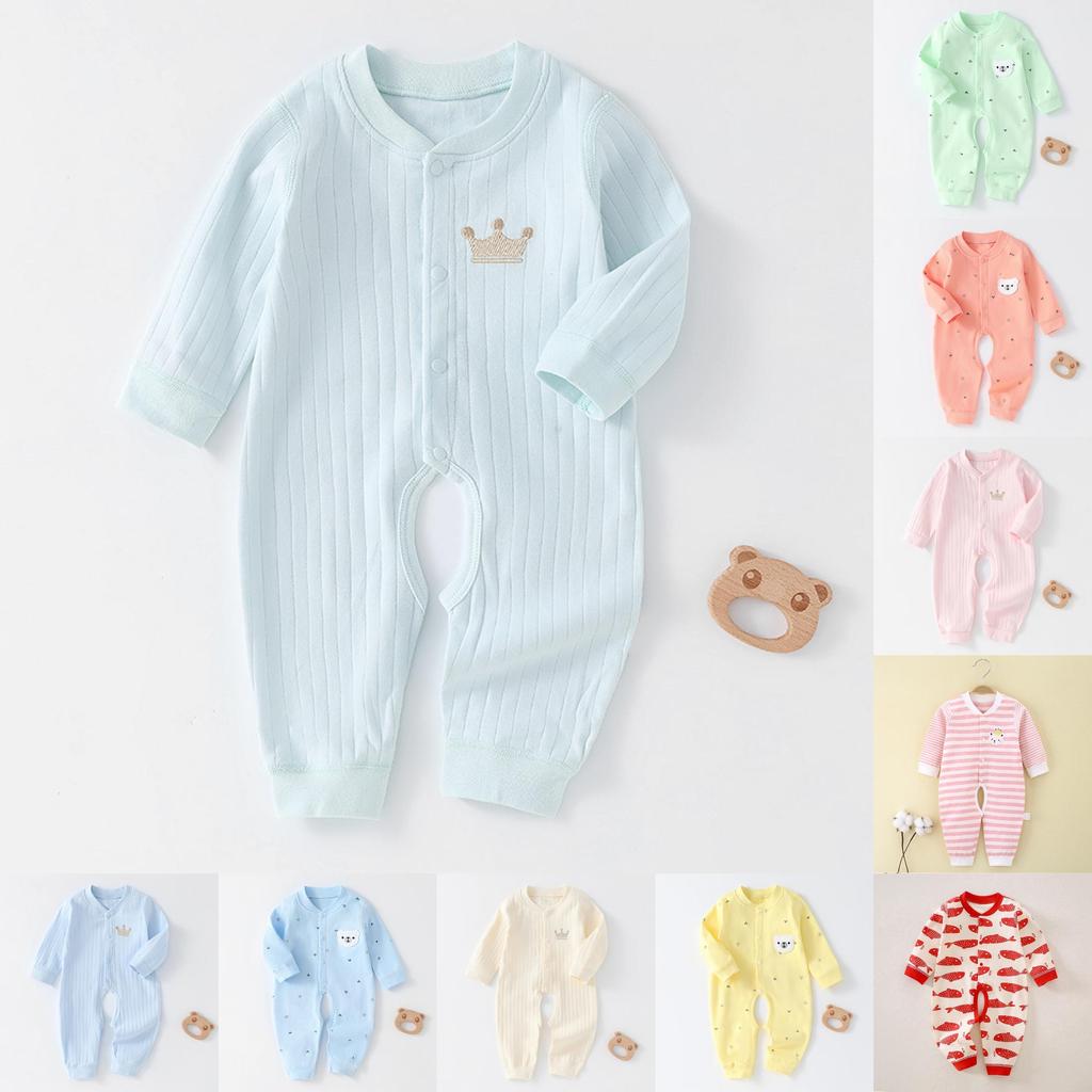 Baby Cotton Long Sleeve Romper With Open Crotch For Newborns Safe And Soft